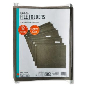 Hanging File Folder, Standard Green, Letter 12 Per Pack