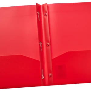2 Pocket Poly Portfolio with Prongs, Multicolor, 10 Count