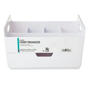 Gear Plastic Desktop Caddy Organizer, White