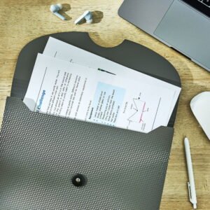 13-Pocket Letter-Size Expanding File Folder, Textured Gray